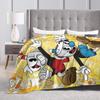 Cuphead Cartoon Blanket  Super Soft Print Plush Bedding Throws For Home Decor Travel Office Flannel Bedspread Bed Cover