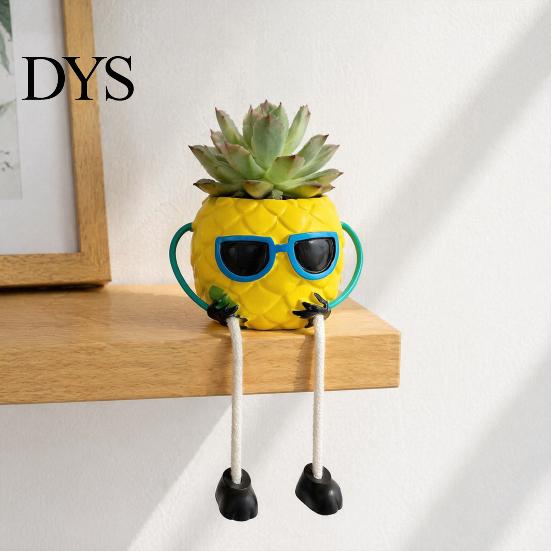 Sukkulenten-Übertopf mit Hängefüßen Ananas Tisch-Übertopf, Topf-Füße, Vielseitige Einzigartige Büro-Tischdekoration Schreibtisch-Organizer, Tropische Frucht