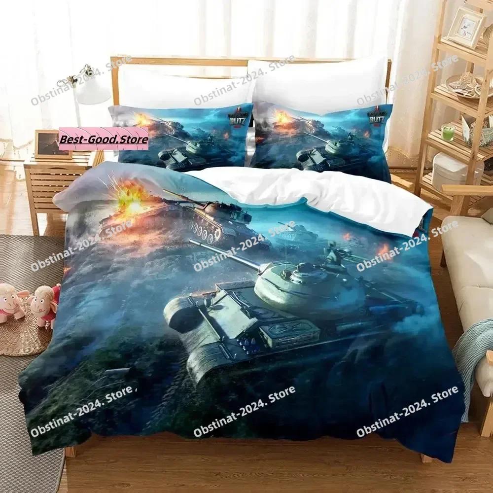 World of Tanks Bettwäsche-Set Einzelbett Twin Gedrucktes Bettwäsche-Set Mit Kissenbezug Bettdeckenbezug Weich Einzel Doppel Queen Super King Size