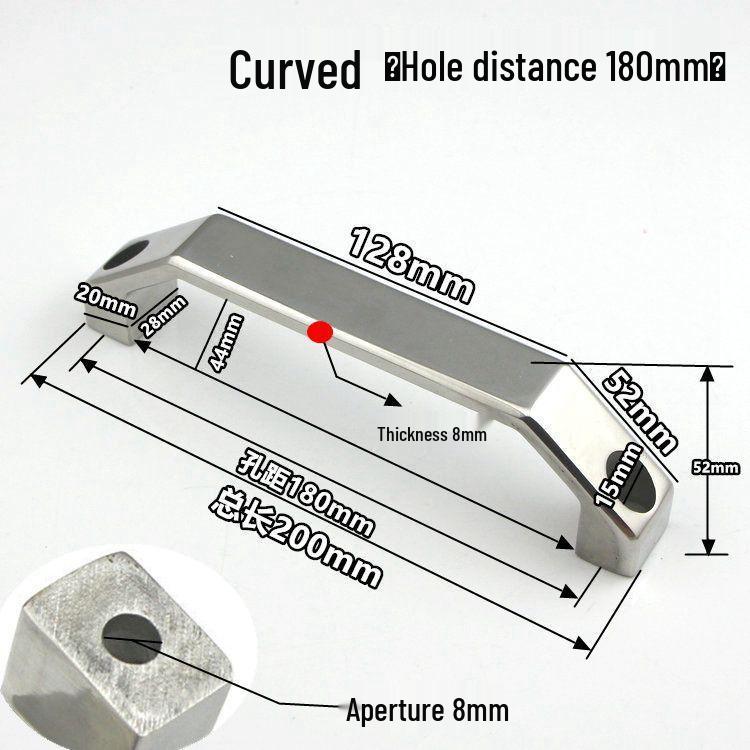 304 Stainless Steel Heavy-Duty Bow-Shaped Surface-Mounted Door Handle