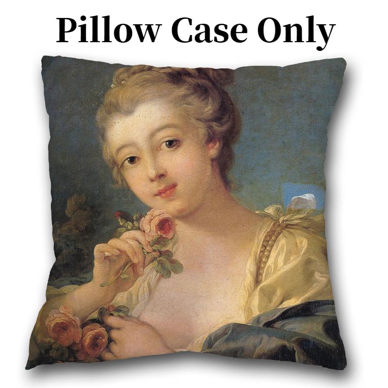 Oil Throw Painting Pillow Case Linen Suede Soft Cushion Cover Decoration Room