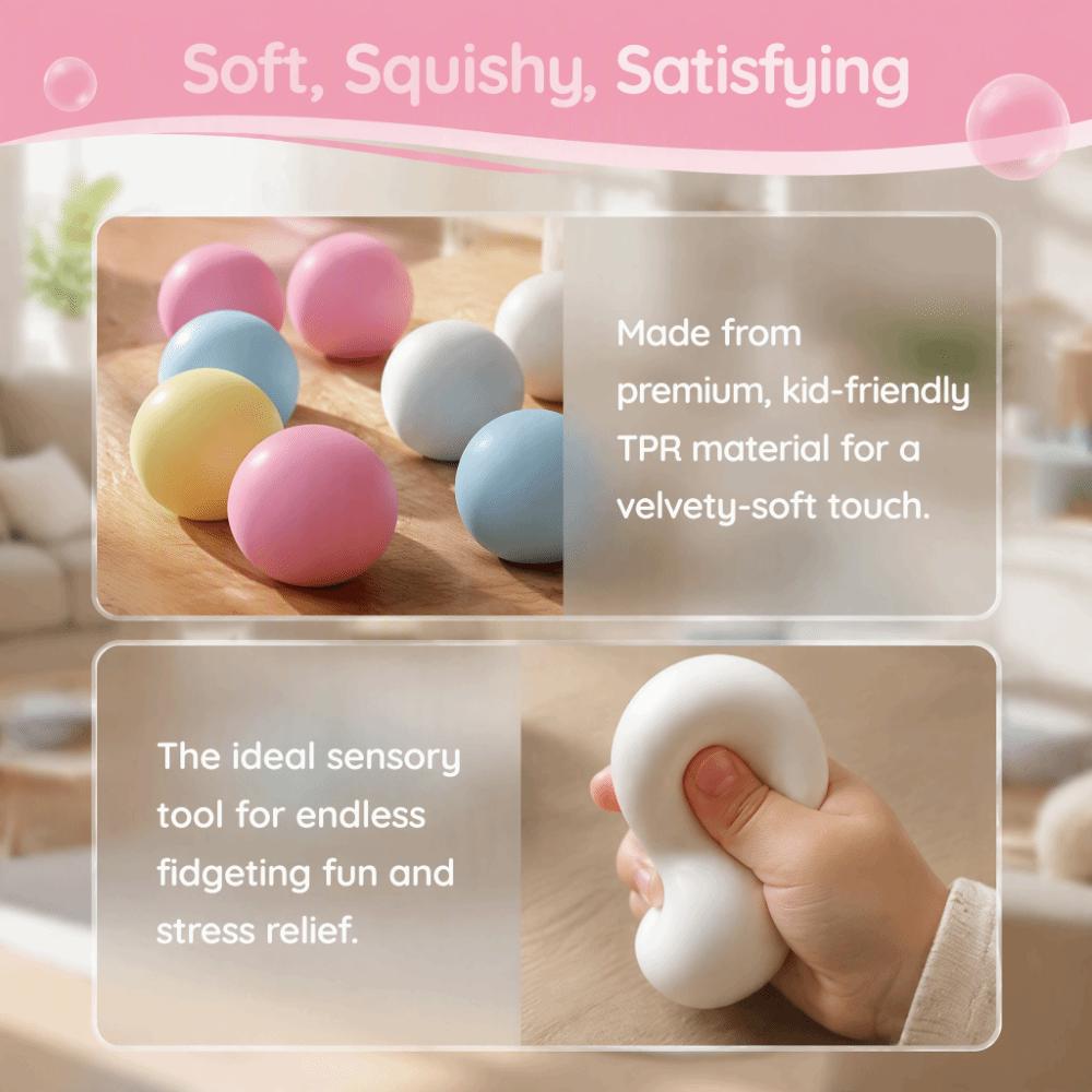 Bunter Squishy Ball Knet-Sensorisches Fidget Spielzeug Neuheit Langsam aufsteigender Ball Weihnachtsgeschenk