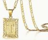 Collana con Ciondolo 26 Lettere Placcata Oro con Catena Spessa