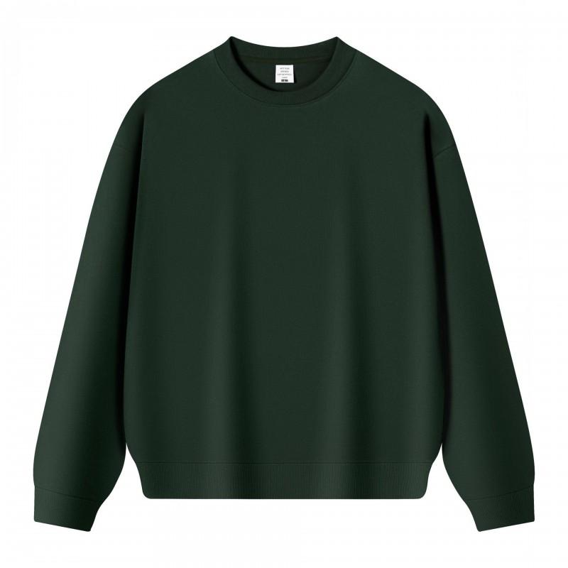 Mens Heavyweight 350g Cotton Oversized Drop Shoulder Crewneck Sweatshirt Casual Loose Fit Basic Tee