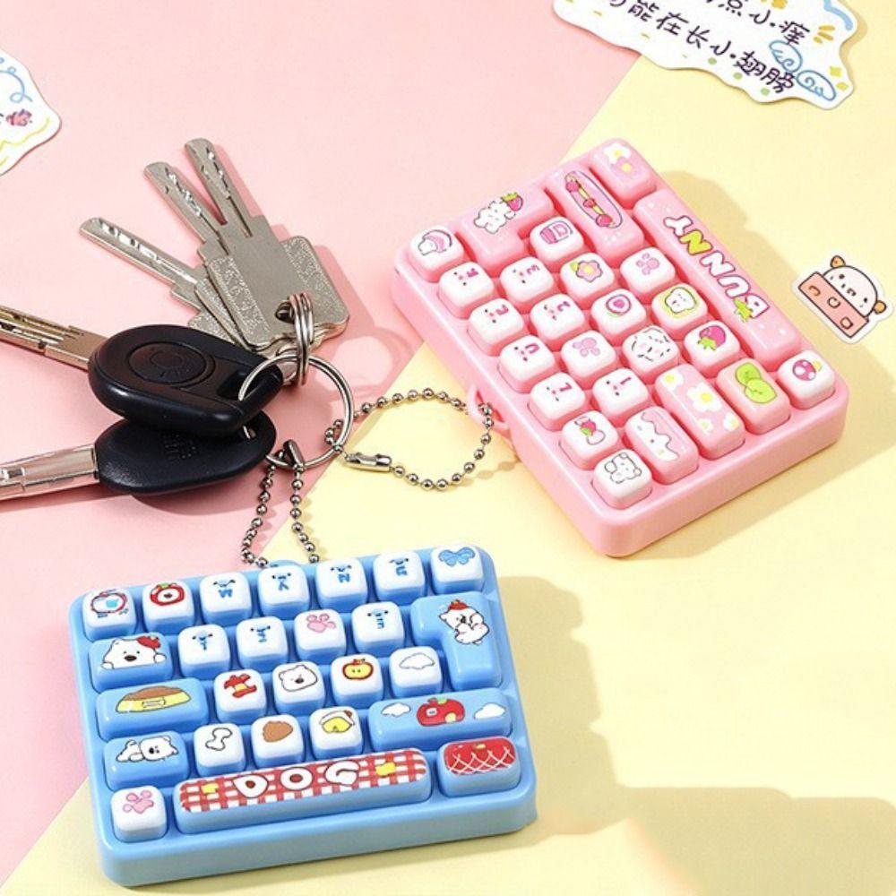 Animals 26 Keys Keyboard Keychain Mini Keyboard Clicker Keychain Sensory Clicker Toys Office Use