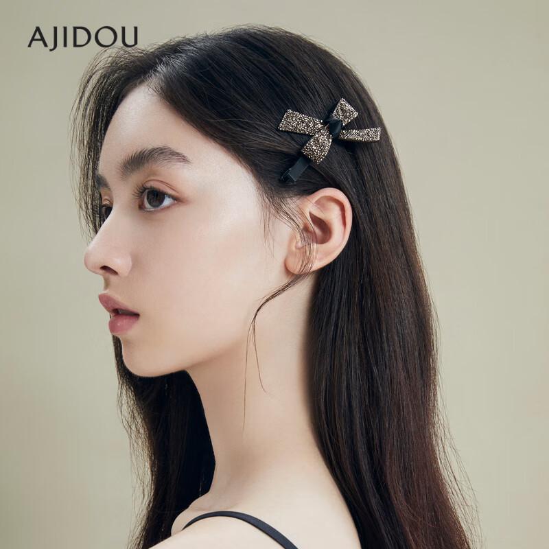 Ajidou INS Style Bow Rhinestone Side Hair Clip