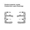 1 Pair Stud Earrings 4 Claws Rhinestones Jewelry Sparkling Korean Style Ear Studs for