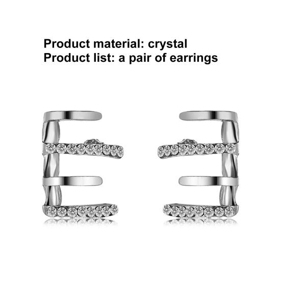 1 Pair Stud Earrings 4 Claws Rhinestones Jewelry Sparkling Korean Style Ear Studs for