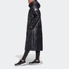 adidas Women's Big Baffle Hooded Mid-Long Cotton Jacket Black DZ1486