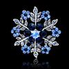 Fashion Snowflake Floral Women Brooch Pin Circle Rhinestone Christmas Jewelry