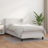 3127176 vidaXL Bed with Box Spring and Mattress White 100x200cm Faux Leather
