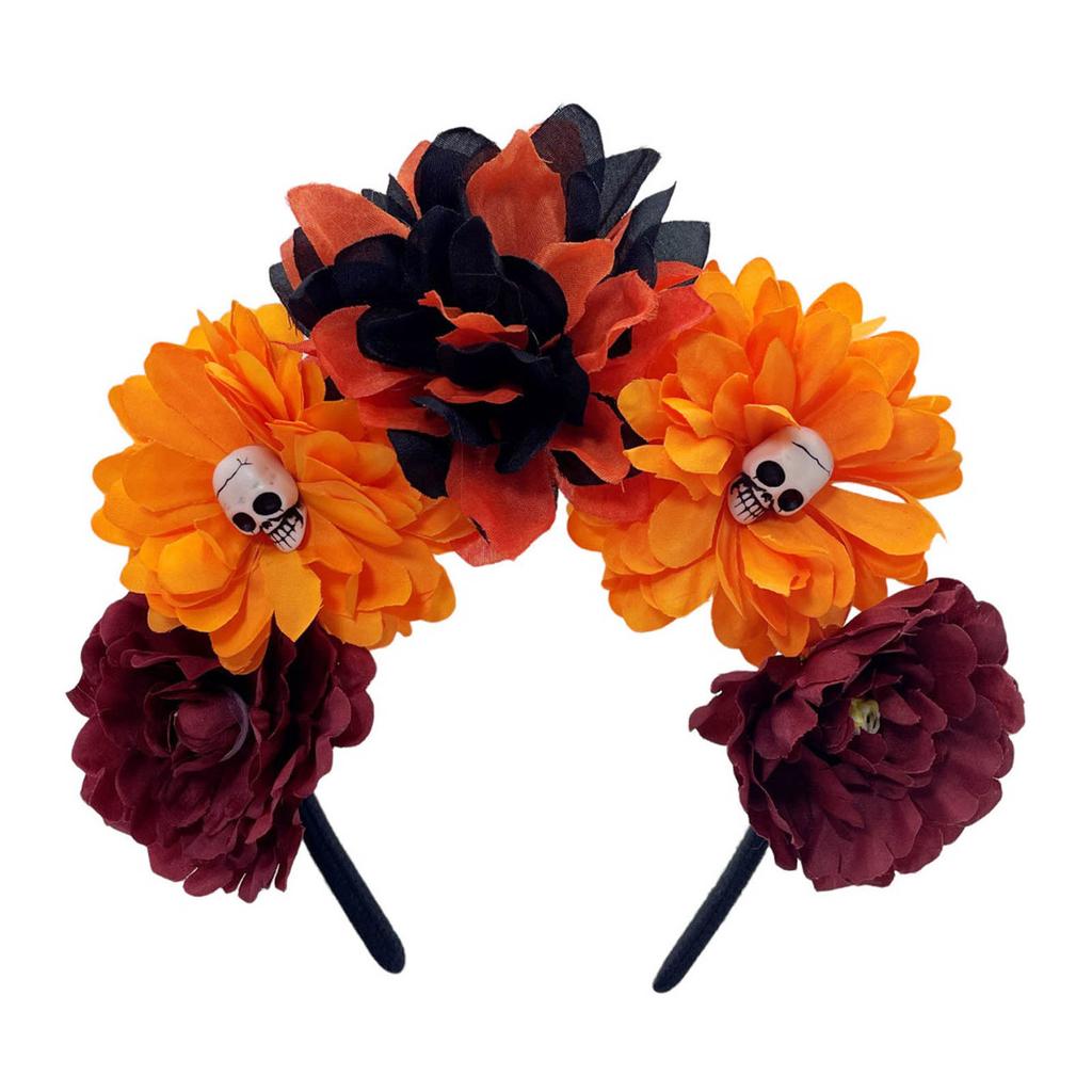 Witch Skull Dark Flower Headwear Party Sexy Headband Devil Skull Animation Hair Hoop for Live Show Role Play