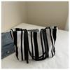 Tide tote bag women's new contrasting color striped shoulder bag large capacity fashion women's bag
