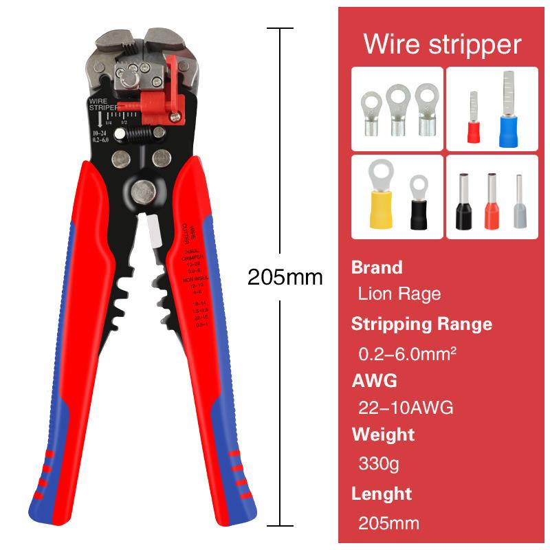 Wire Stripper Multifunctional Wire Stripping Pliers Adjusting Insulation Wire Stripper for Wire Stripping, Cutting, Crimping