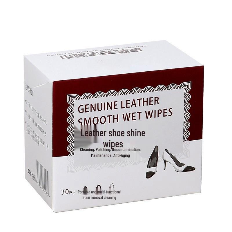 Genuine Leather Shoe Shine Wipes: Individually Packaged for Stain Removal, Nourishing, Polishing, and Anti-aging Care.