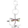 WEVENI Alloy Crystal Dragonfly Keychain, Insect Charm, Enamel Jewelry for Women and Girls, Carpet Bag Accessory, Multicolor, 29mm x 45mm