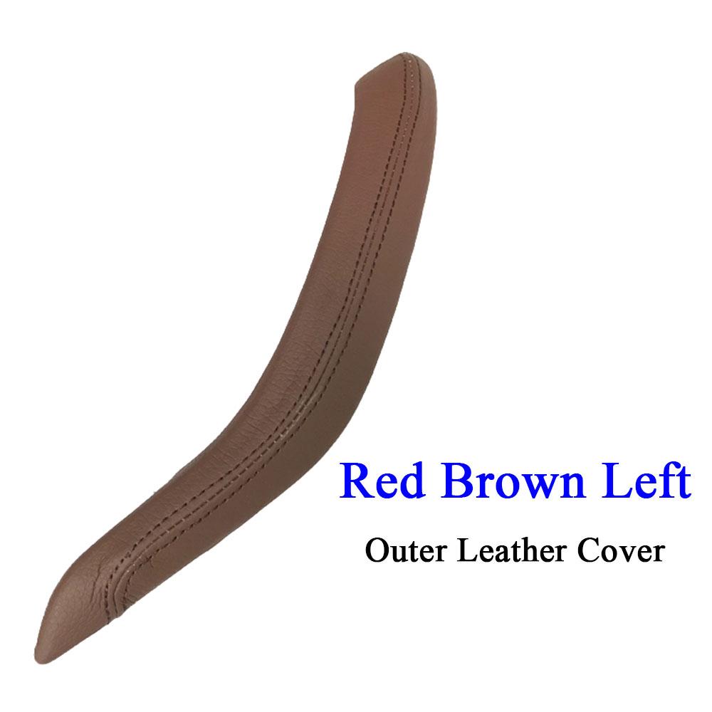 Manija de tracción de cuero para puerta Interior de pasajero, embellecedor de cubierta exterior de repuesto para BMW X5 X6 2014 2015 2016 2017, F15 F16, color negro