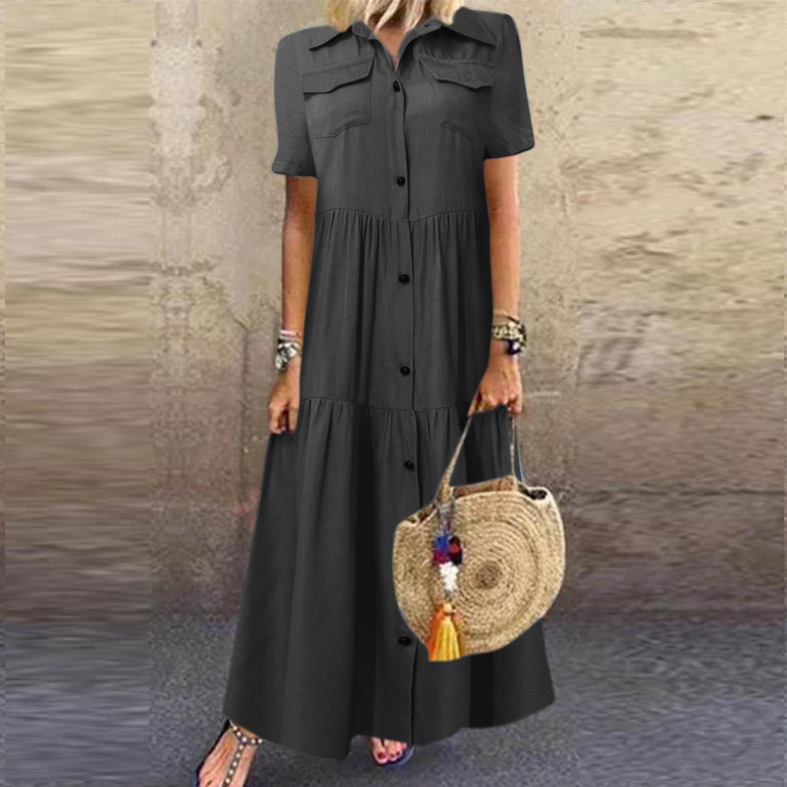 

Женские летние длинные платья с вышивкой, темперамент, большая распашная юбка, тонкое джинсовое платье с имитацией джинсовой ткани XXL чёрный