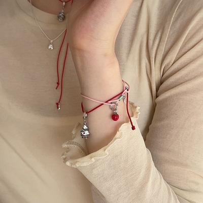 Christmas Apple Pendant Charm Bracelet Adjustable Bracelet For Women Girl  Year Party Jewelry Gift