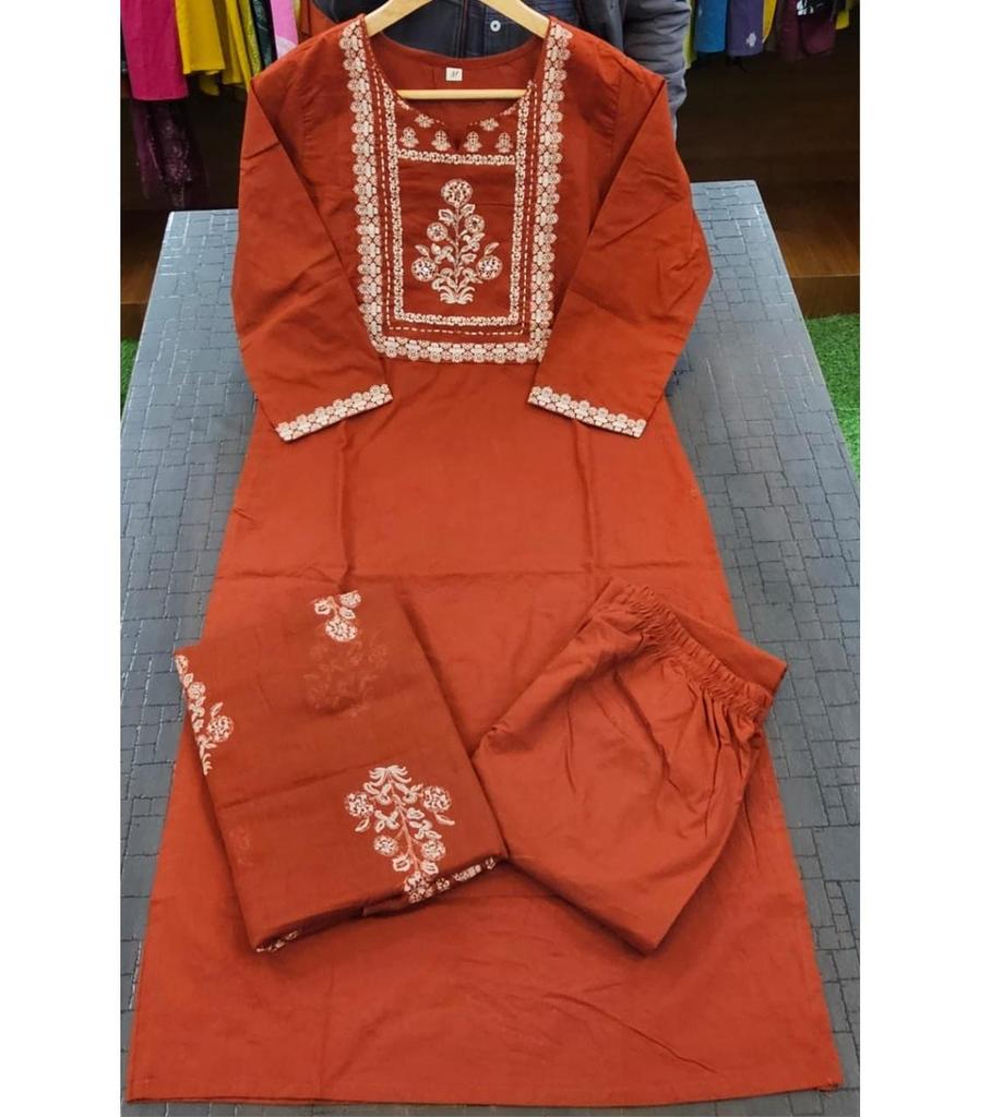 Women Designer Cotton Salwar Suit Top Tunic Ethnic Wear Bollywood Kurti Pant Dupatta Set