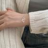 Yousheng Women Bracelet Connected Heart Pendant Adjustable Length Lobster Clip Romantic Love Symbolization Valentines Day Gift Lady Wrist Jewelry