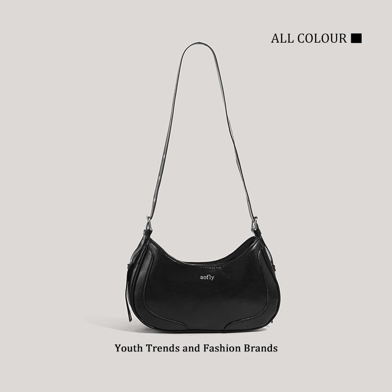 New niche design retro oily shoulder bag light luxury fashion crescent bag high-end messenger bag