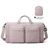 Foldable Gym Tote Unisex Duffle Bag with Shoe Compartment Wet Pocket Nylon Weekender Bag for Fitness Travel Swimming