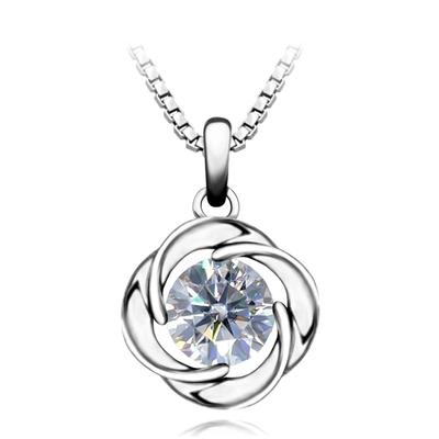 [Atlacic] Women's Necklace Gift Set - High-Quality Zirconia with Engraving - Perfect for White Day, Birthday, or Any Occasion (Simple Gift Set (Rose))