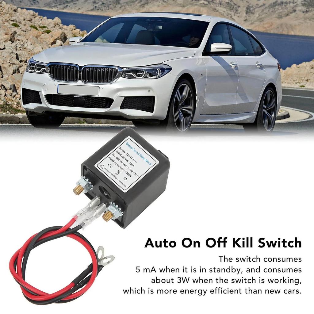 Remote Battery Disconnect Switch, Dc 12v Car Cut Off Switch, Anti-theft, Main Circuit Breaker With Remote Control Copper Terminal For Car (12v200a)