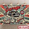 2D Flachdruck Retro Werkstatt Kulisse für Man Cave & Mechaniker Werkstatt