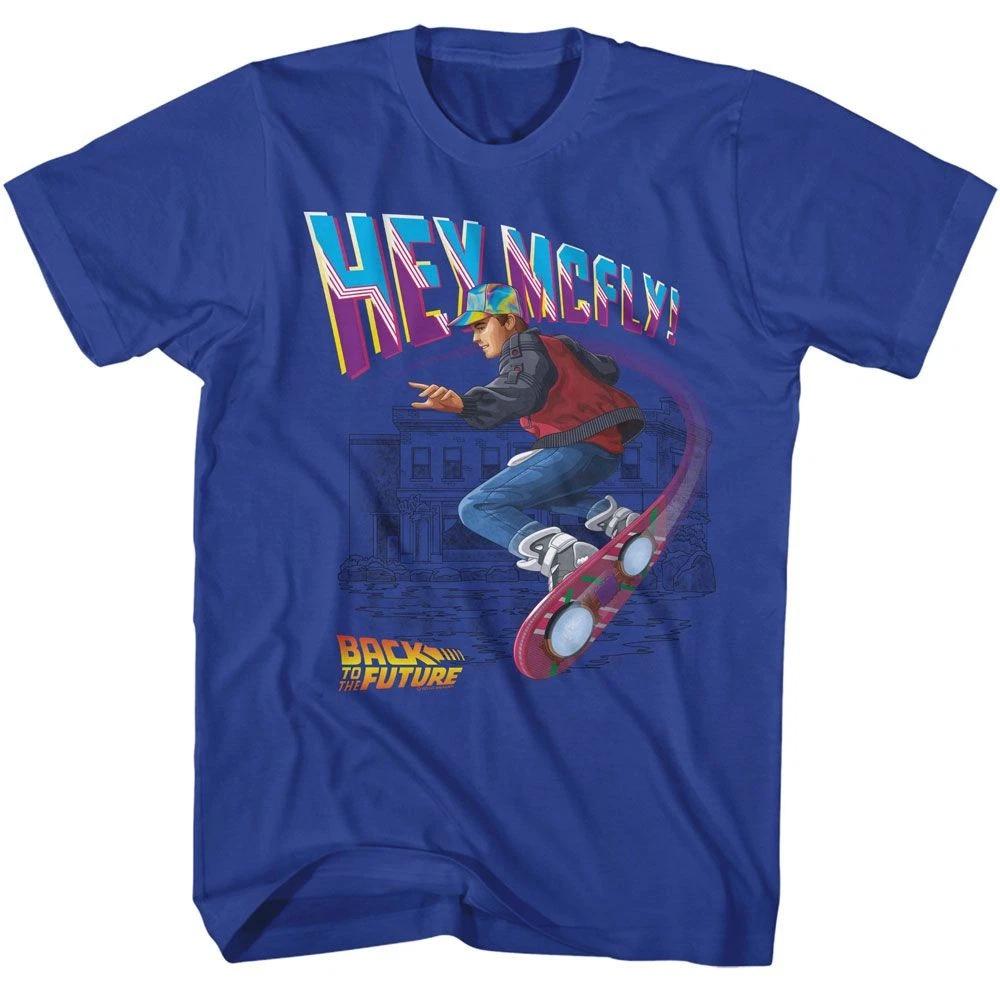 Back To The Future Hey Mcfly Flying Hoverboard Royal Movie Shirt 130
