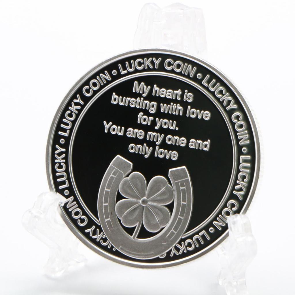 Heart shaped love silver plated commemorative coin, collectible coin, relief, lucky coin, heart matching, commemorative medal