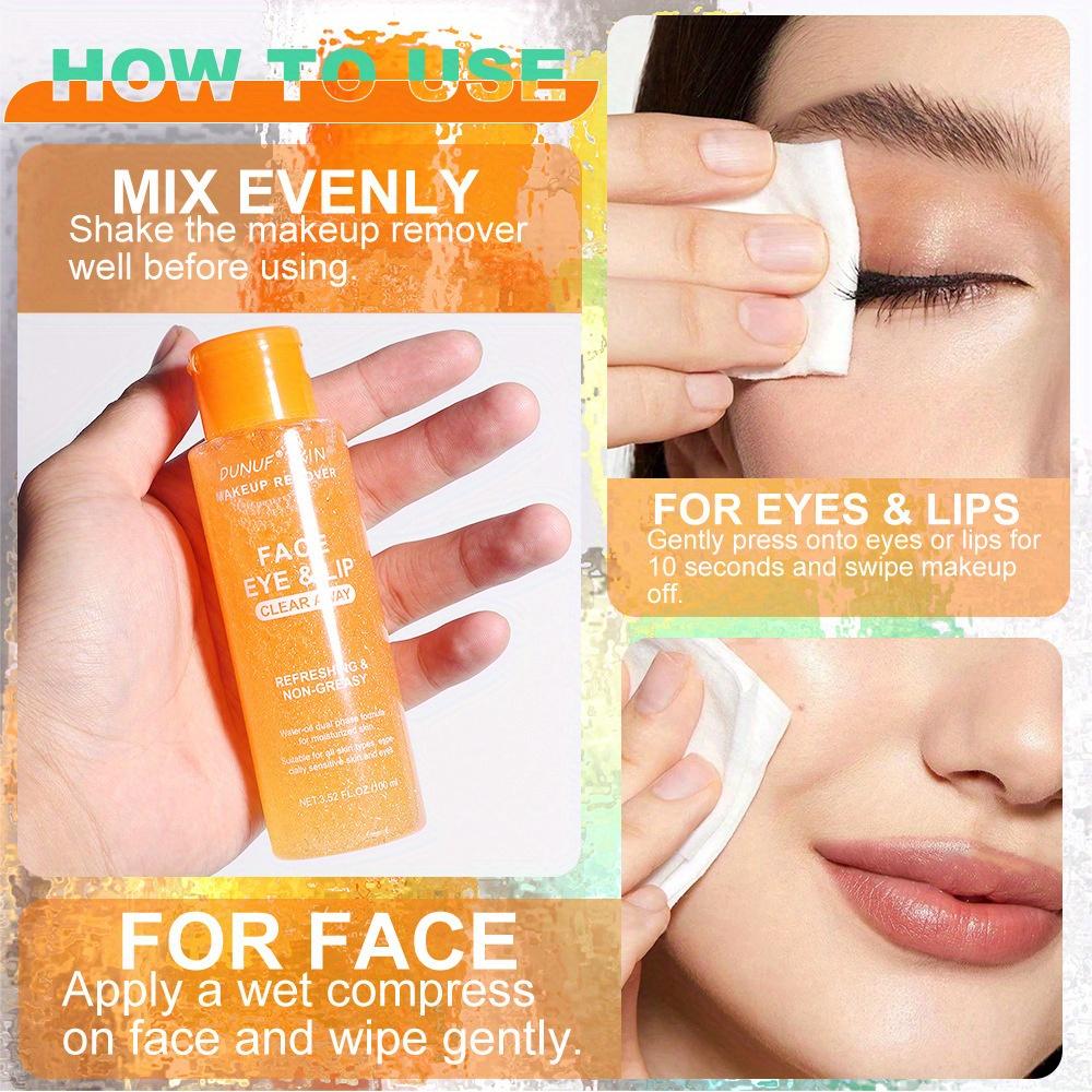 L'huile nettoyante bicolore élimine facilement le maquillage du visage et des yeux, laissant la peau hydratée et non tendue après le démaquillage.