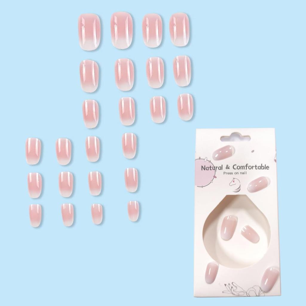Unghie Finte Press-On per Donna 24 Pezzi Kit di Estensione Unghie Unghie Adesive con Adesivi per Unghie