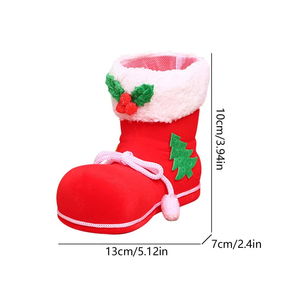 Christmas Socks Candy Boots With Small Bells Holiday Gift Bags Christmas Trees Santa Claus Boots For Fireplace Decoration
