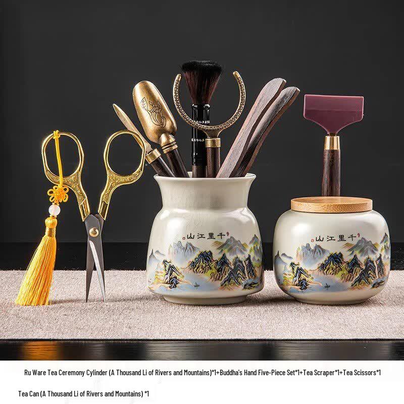 Ru Kiln Six Gentlemen Tea Ceremony Tool Set