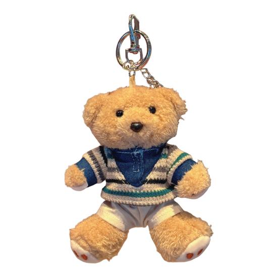 6 Inch Plush Bear Keychain Cartoon Bear Bag Charm Cute Stuffed Animal Keyring for Backpack Handbag Keys Hanging Accessories