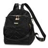 Solid Color PU Backpack Women's Travel Bag Schoolbag