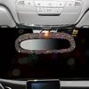 Car Rearview Mirror Cover Full Diamond-Studded - Bling Rhinestone Decorative Sleeve, Sparkly Auto Mirror Accessory, Stylish Car