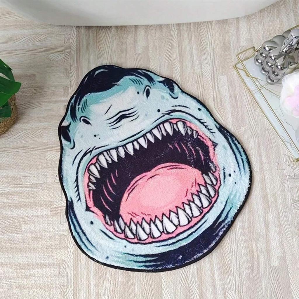 Creative Shark Carpet Comfortable Soft Washable Bedside Rug Bathroom Foot Mat Room Decoration Floor Mat Home Decor