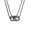 Emporio Armani LOVE series interlocking necklace men's black Black F base package