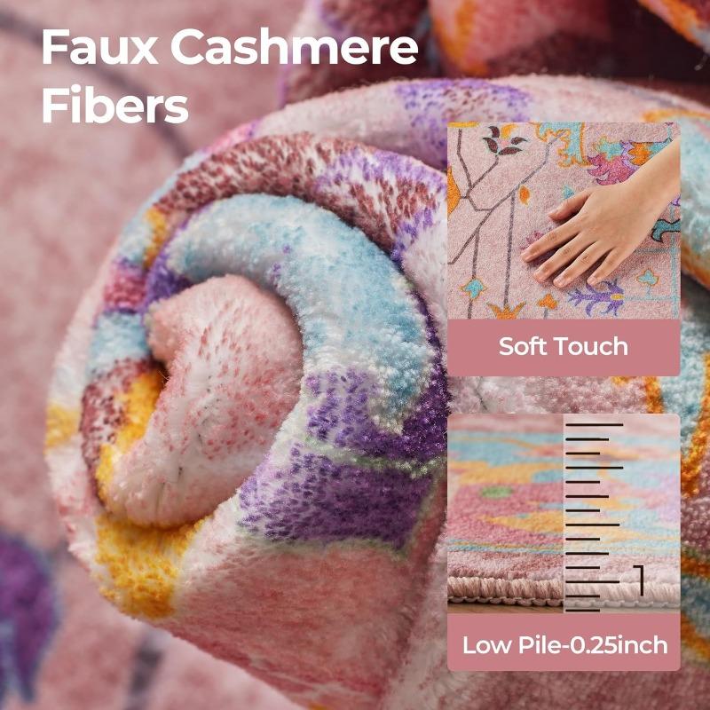 Bohemian Living Room Carpet Large Area Retro Print Bedroom Rugs Machine Washable Foldable Non-slip Coffee Table Floor Mats Tapis