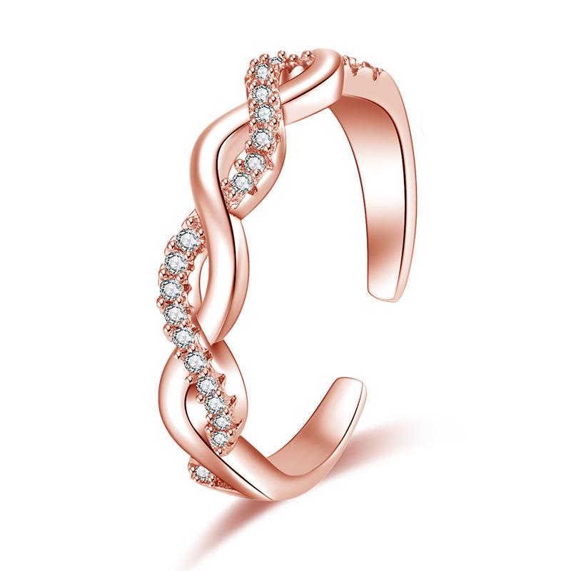 2022 Korean Fashion Women's Diamond Flash Open Ring - Stylish Hollow Design