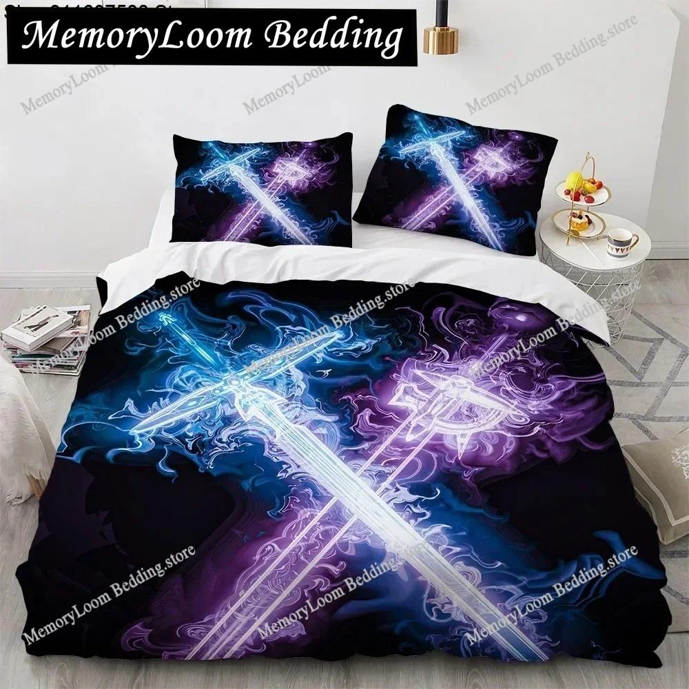 Sword Art Online Bedding Set Anime Duvet Covers King Queen Double Twin Size Adults Bed Linens Single Double Size Bedding Set