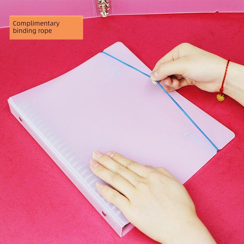 Transparent Blank Loose-Leaf Binder A5/B5/A4 Loose-Leaf Notebook Folder Folder Strap Notebook Notebook Printing