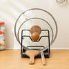 Durable Pot Cover Storage Rack Space-saving Iron Quick Drainage