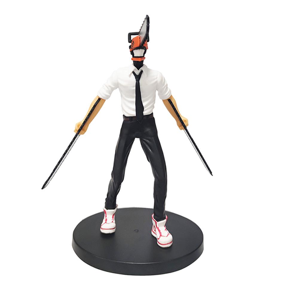 Anime Chainsaw Man Figure 2pcs Set Denji Action Figural 14-17cm Car Decoration Doll PVC Model Collection Toys Children Gifts
