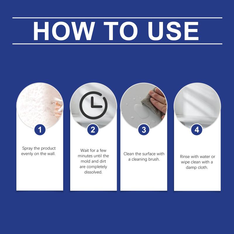 Wall Mold Remover, Bathroom And Bedroom Wall Cleaner For Removing Stains And Mold.