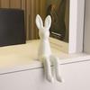 Long Ear Bunny Figurine Colorful Sitting Rabbit Statue Animal Sculpture Home Office Desktop Car Dashboard Decoration