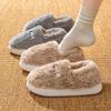 Fleece all-inclusive with cotton slippers, winter indoor home thick soles, non-slip and warm, couples wear plush cotton shoes outside